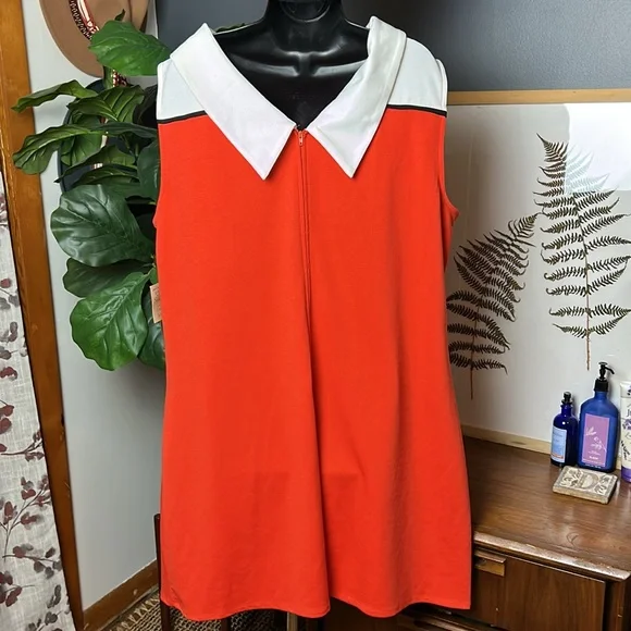 Unique Vintage Smak Parlour Orange and white Floral Dress Retro - Picture 6 of 6